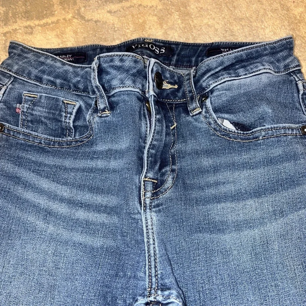 VIGOSS MARLEY Super Skinny Sz 24 X‎ 26 Jeans Mid-Rise Stretch Blue Denim